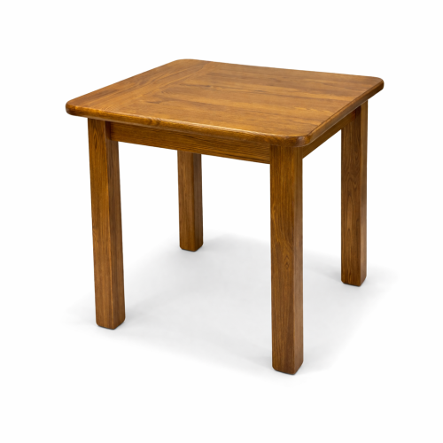 Stół drewniany kwadratowy w kolorze brązowym, mebel do salonu